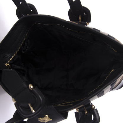 Burberry Canvas Quilted Nova Check Tote Black 5 of 13