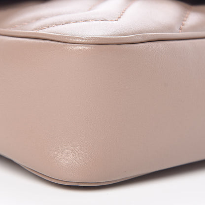 Gucci Calfskin Matelasse Super Mini GG Marmont Shoulder Bag Porcelain Rose 8 of 9