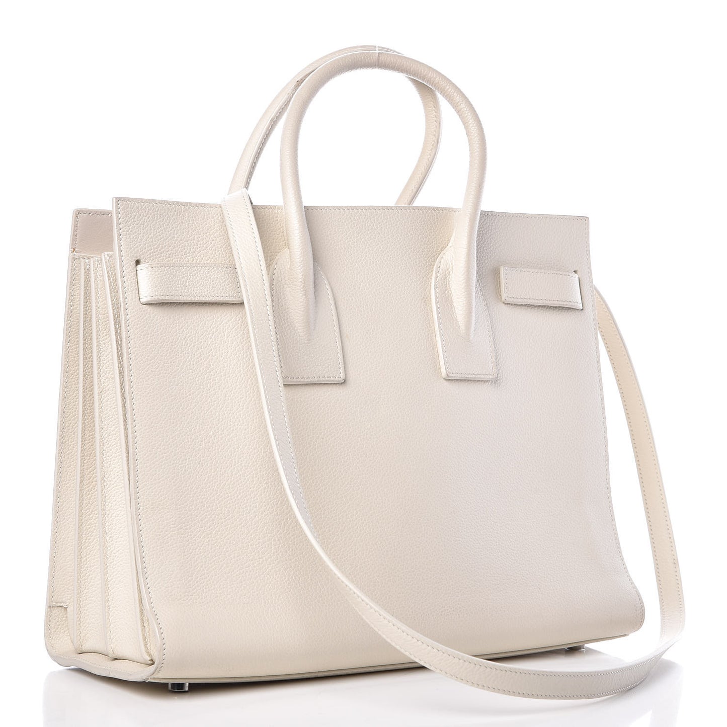 Grained Calfskin Small Sac De Jour Dove White