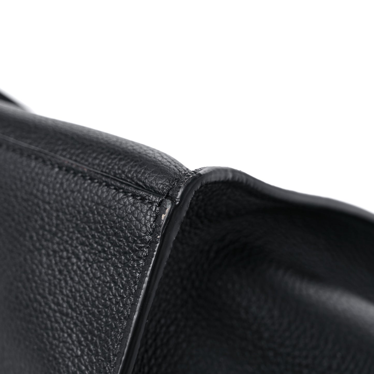 Supple Grained Calfskin Small Long Strap Big Bag Black