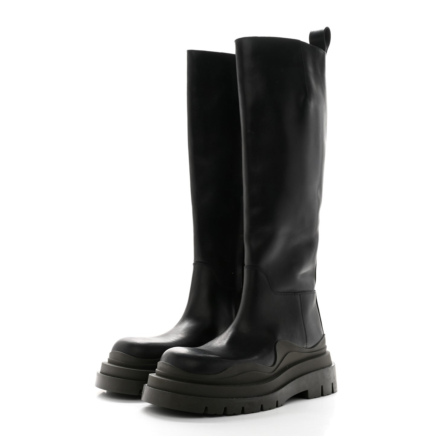 Calfskin The Tire High Boots 39.5 Black