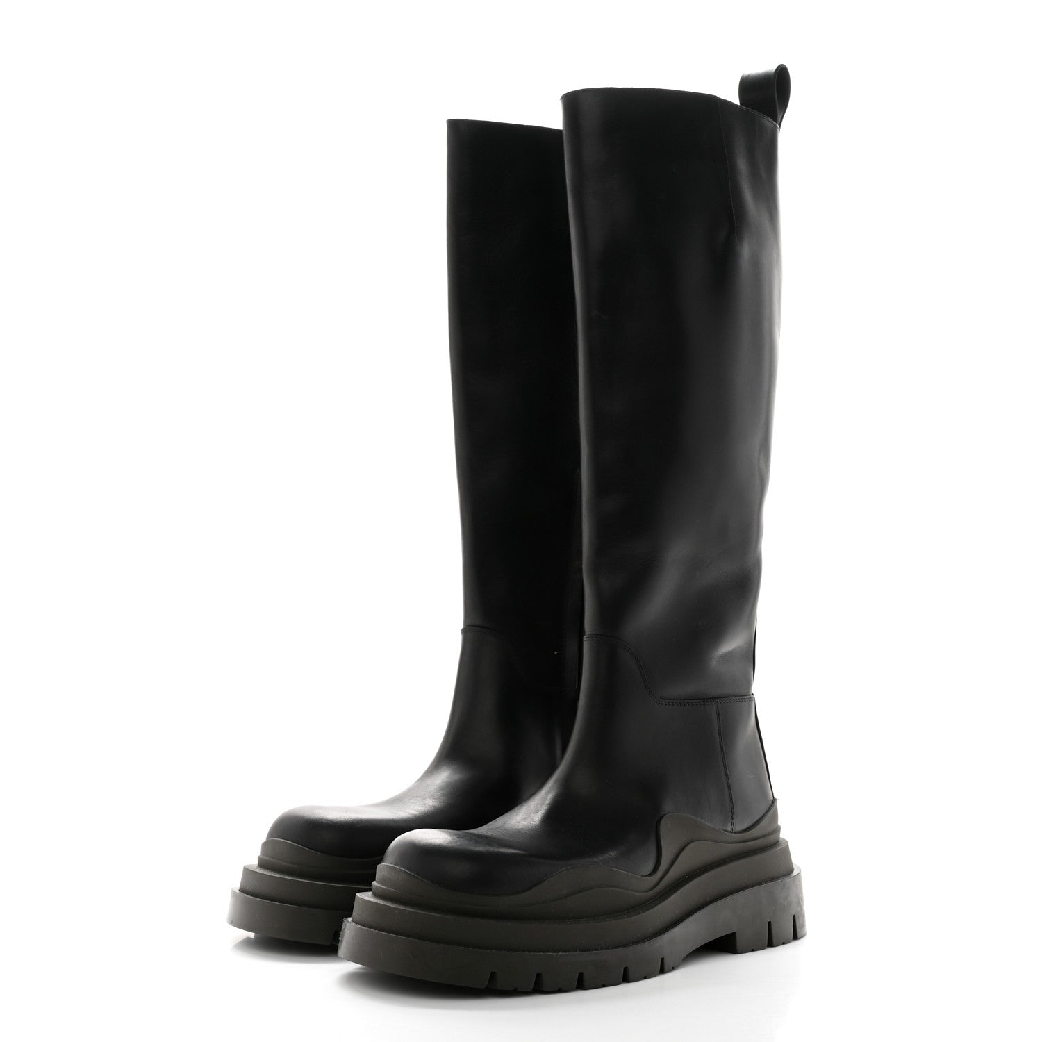 Bottega Veneta Calfskin The Tire High Boots 39.5 Black 3 of 9
