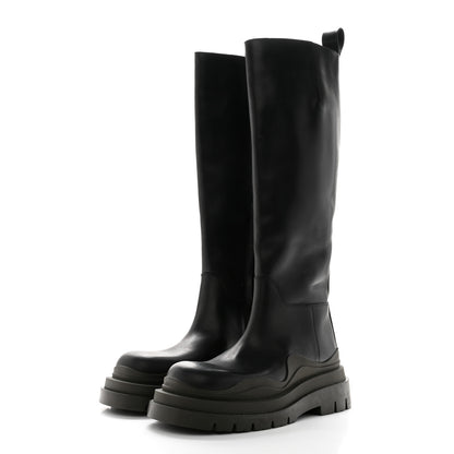 Bottega Veneta Calfskin The Tire High Boots 39.5 Black 3 of 9