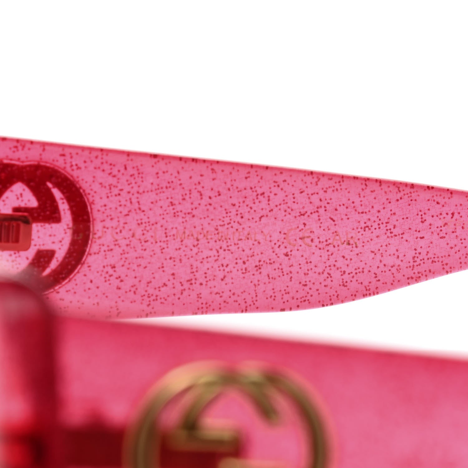 Gucci Acetate Square Frame Glitter GG0141S Sunglasses Pink 5 of 7