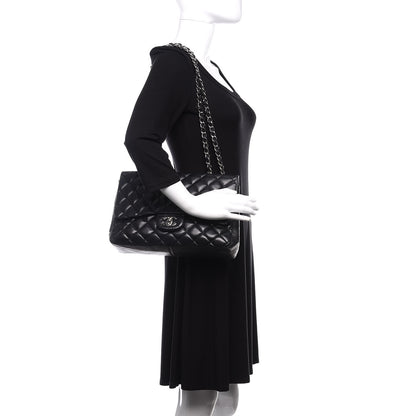 Chanel Lambskin Quilted Jumbo Single Flap Black 2 of 14