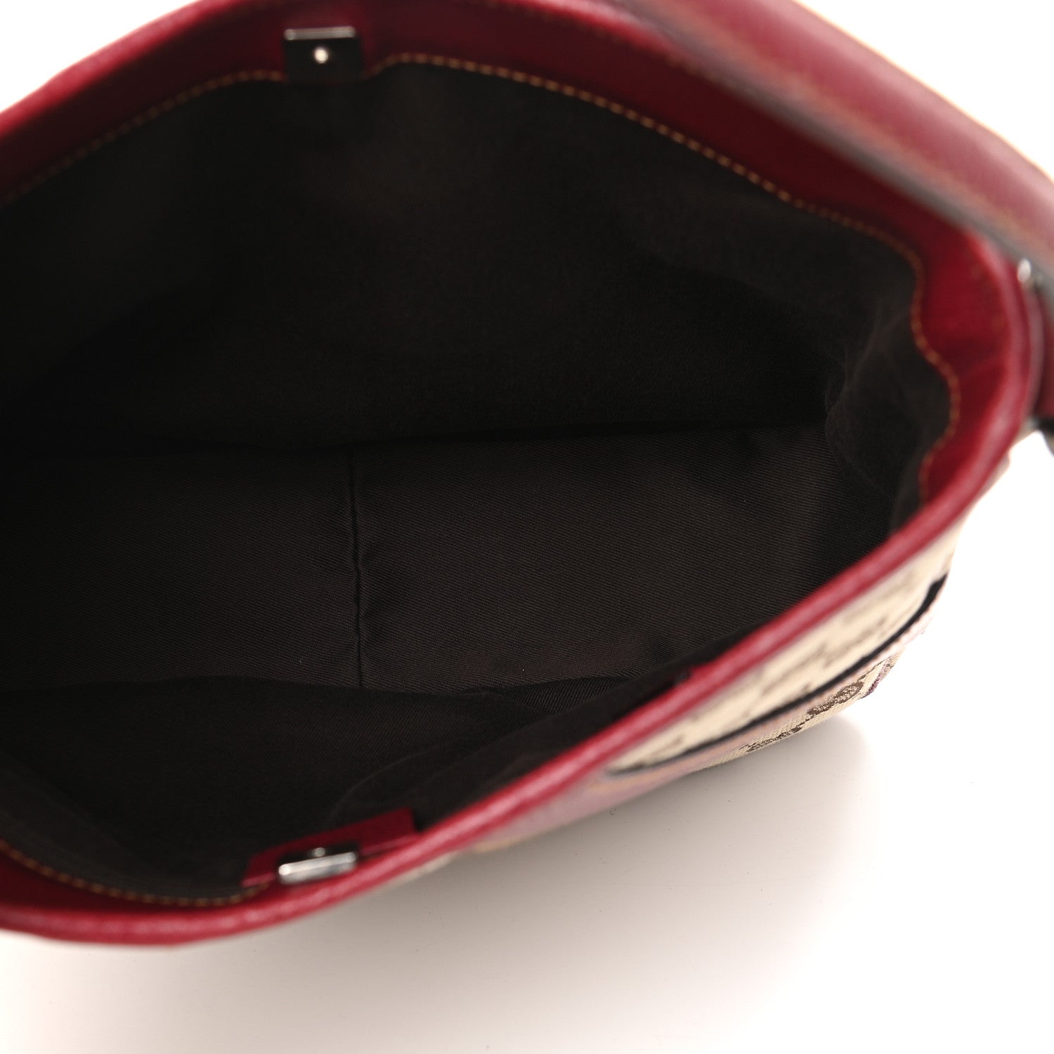 Gucci Monogram Calfskin Shoulder Bag Hobo Red 5 of 9