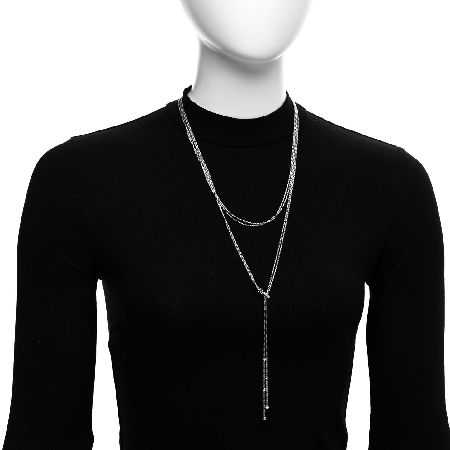 Sterling Silver 18K Yellow Gold Diamond Petite Helena Y Necklace