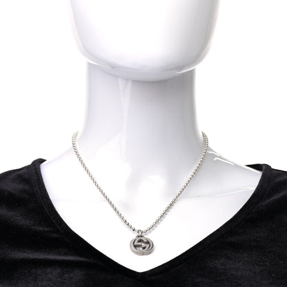 Gucci Sterling Silver Interlocking Circle GG Pendant Necklace 2 of 8