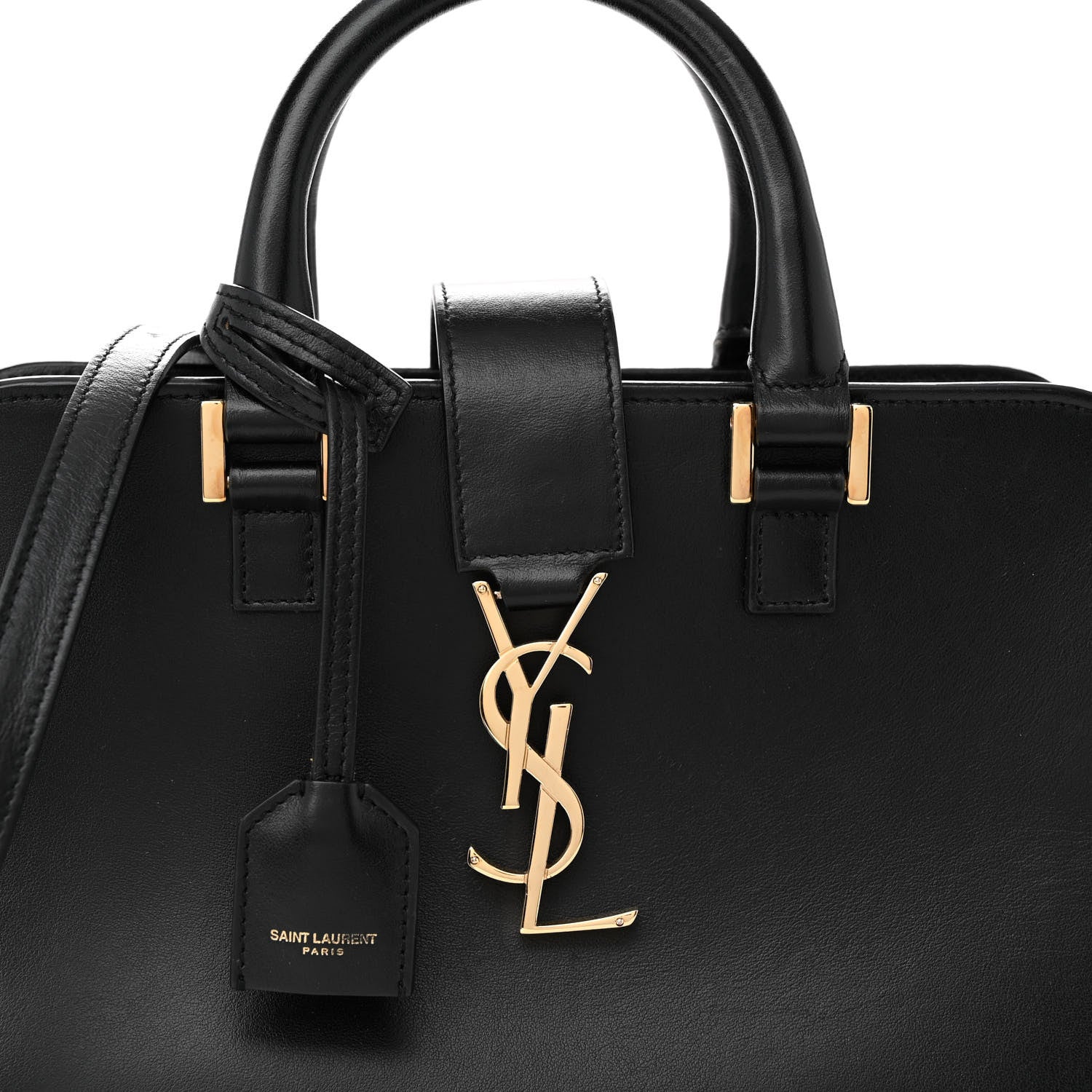 Saint Laurent Calfskin Monogram Baby Cabas Black 8 of 13