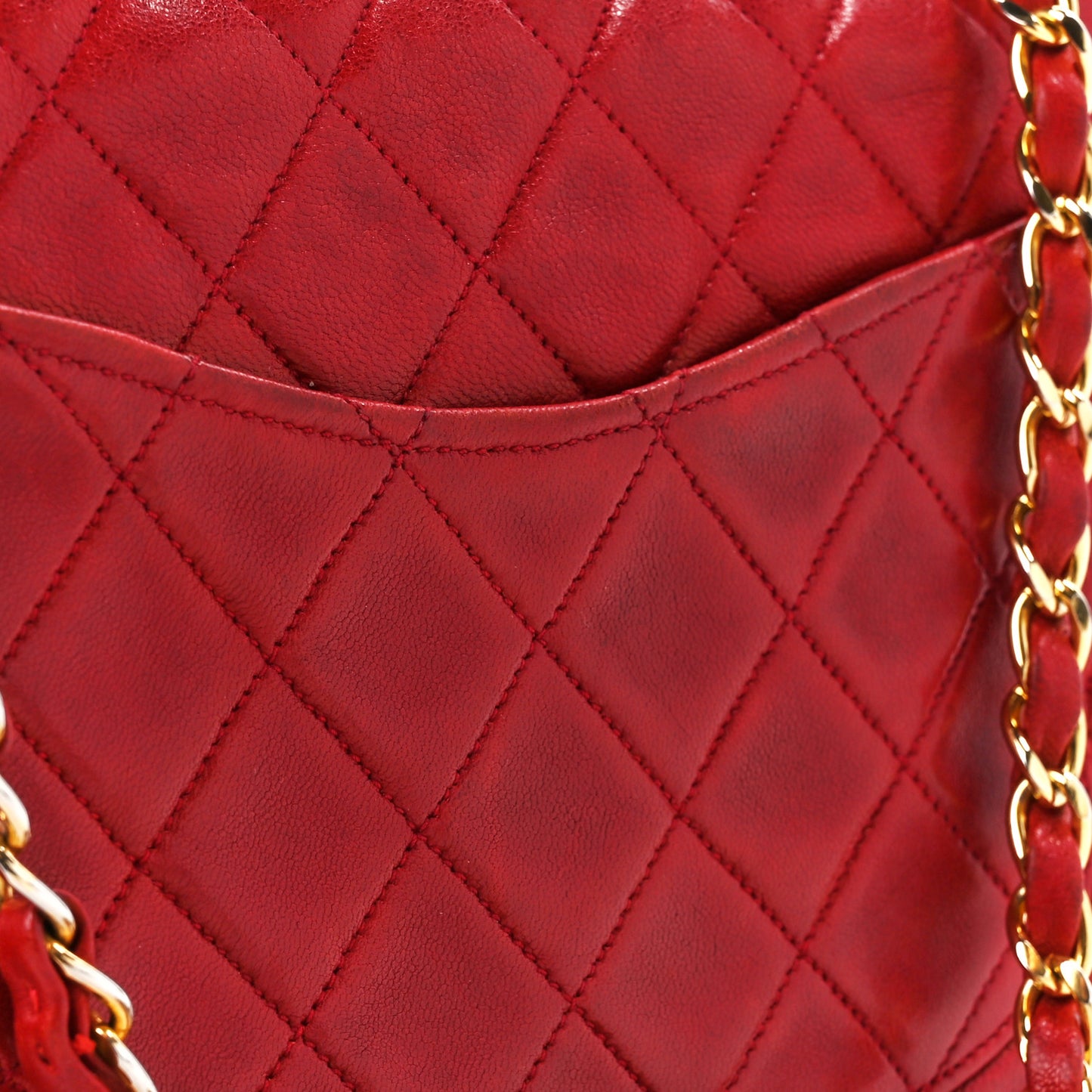Lambskin Quilted Small Double Flap Red