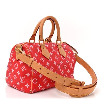 Louis Vuitton Soft Calfskin Monogram Speedy P9 Bandouliere 25 Red 4 of 12