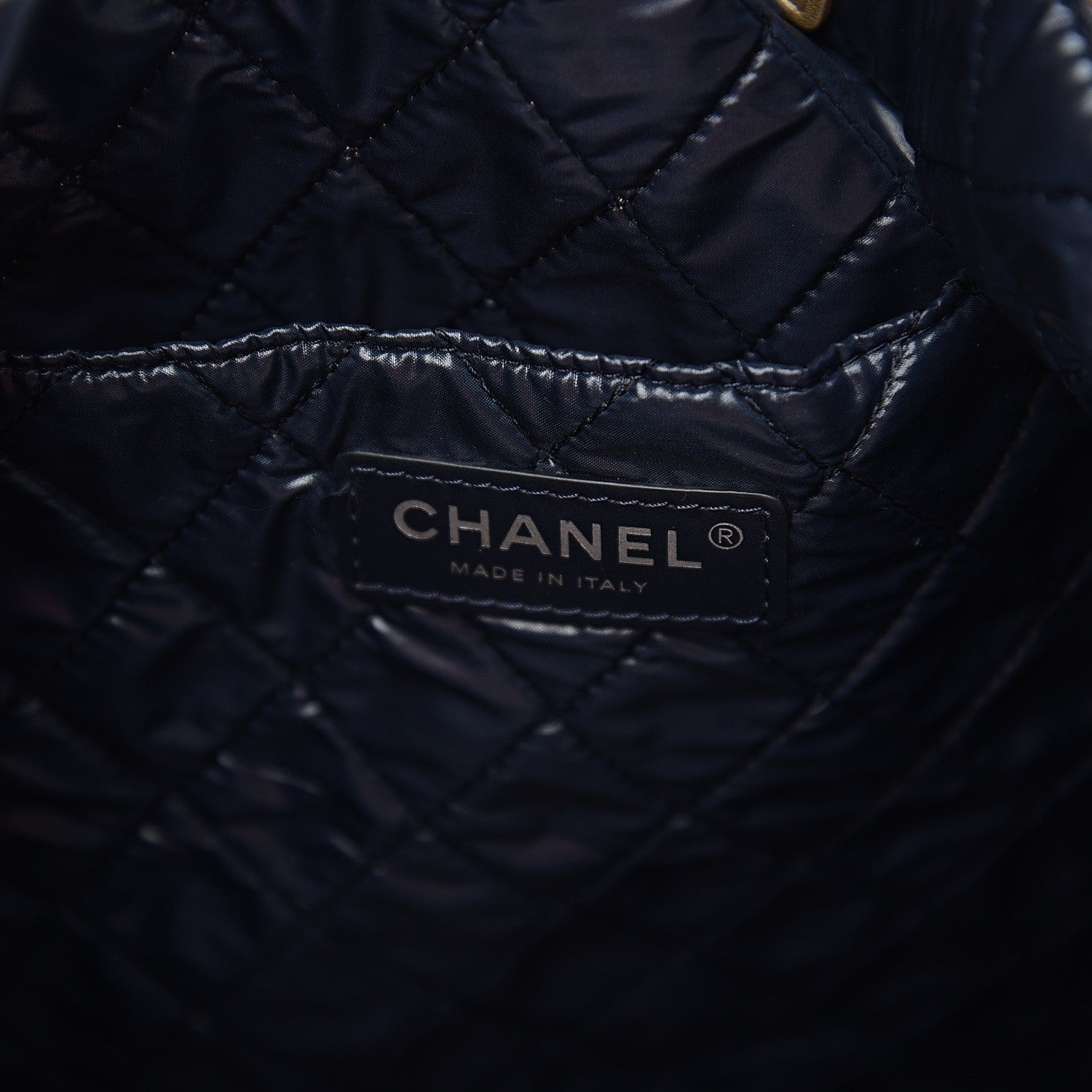Chanel Nylon Cat Emoticon Tote Navy Gold 5 of 9