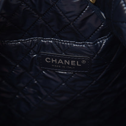 Chanel Nylon Cat Emoticon Tote Navy Gold 5 of 9