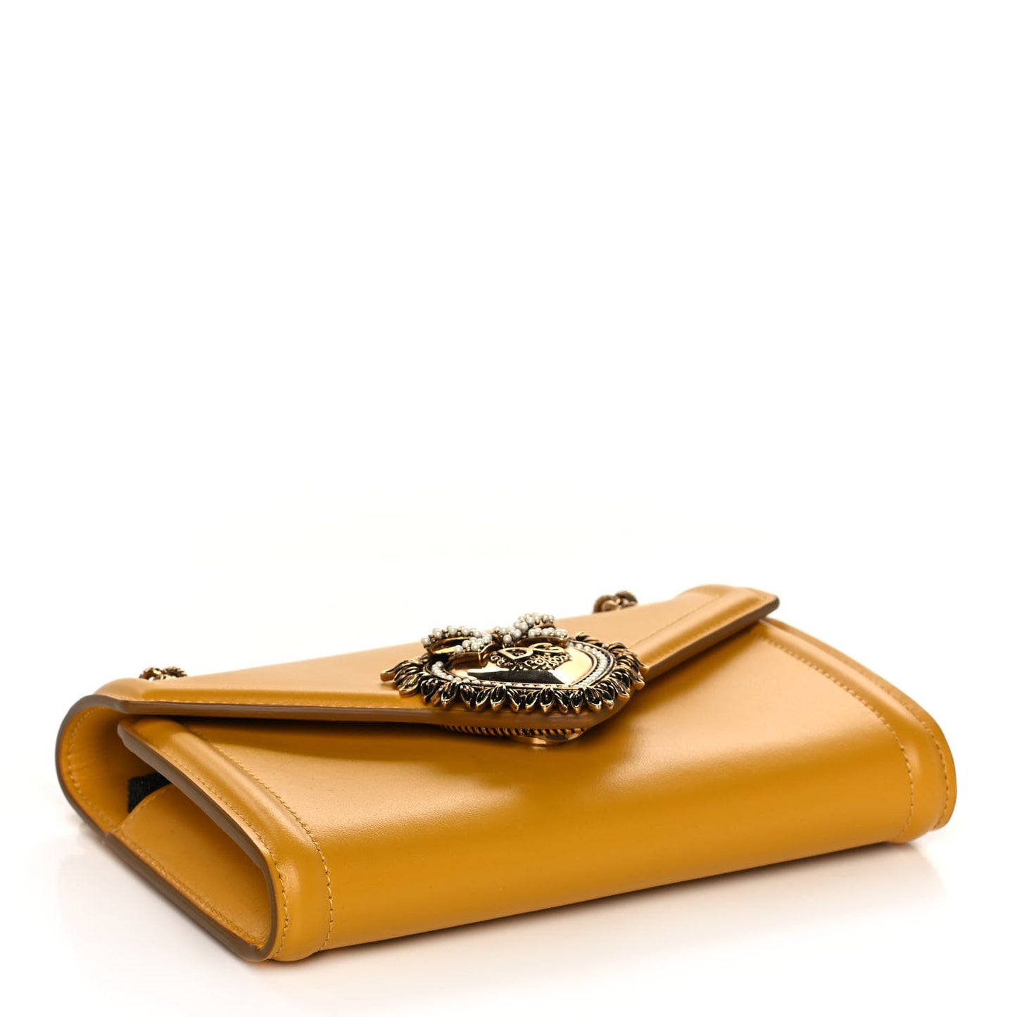 Smooth Calfskin Devotion Envelope Phone Bag Senape