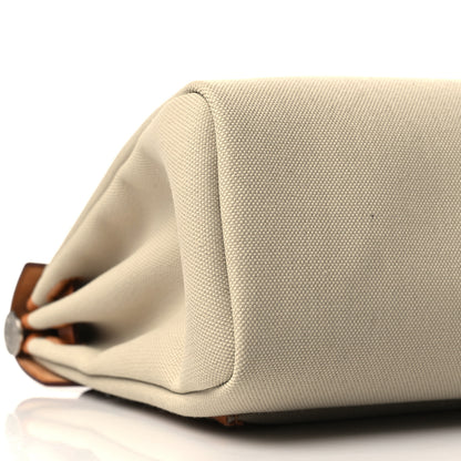 Hermes Military Toile Vache Hunter Herbag Zip Retourne 31 PM Beton Naturel 10 of 12