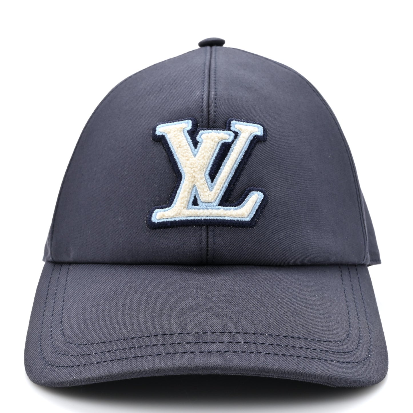 Cotton LV Signature Cap L Bleu Marine