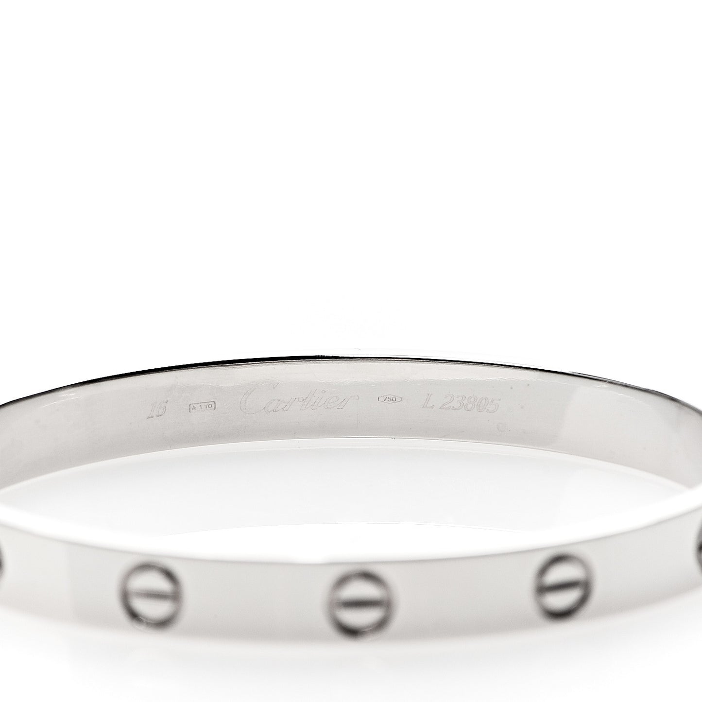 18K White Gold LOVE Bracelet 16