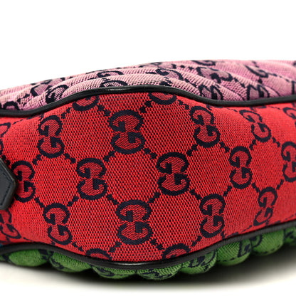 Gucci Monogram Multicolor Matelasse Diagonal Small GG Marmont Chain Shoulder Bag Pink Blue Green Red Light Blue 10 of 12