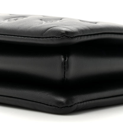 Louis Vuitton Lambskin Embossed Monogram Coussin PM Black 10 of 11