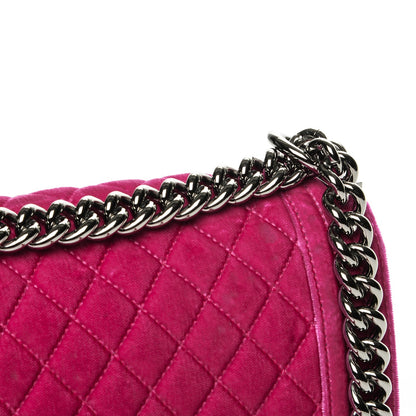 Chanel Velvet Quilted Medium Boy Flap Fuchsia 8 of 11