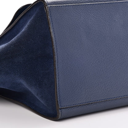 Celine Drummed Calfskin Suede Medium Trapeze Navy 10 of 11
