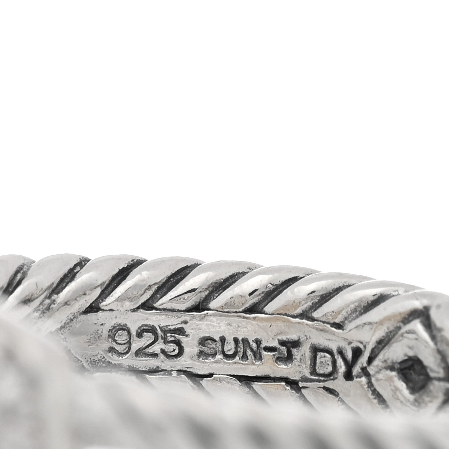 David Yurman Sterling Silver Diamond Citrine 7mm Petite Albion Ring 54 7 4 of 4