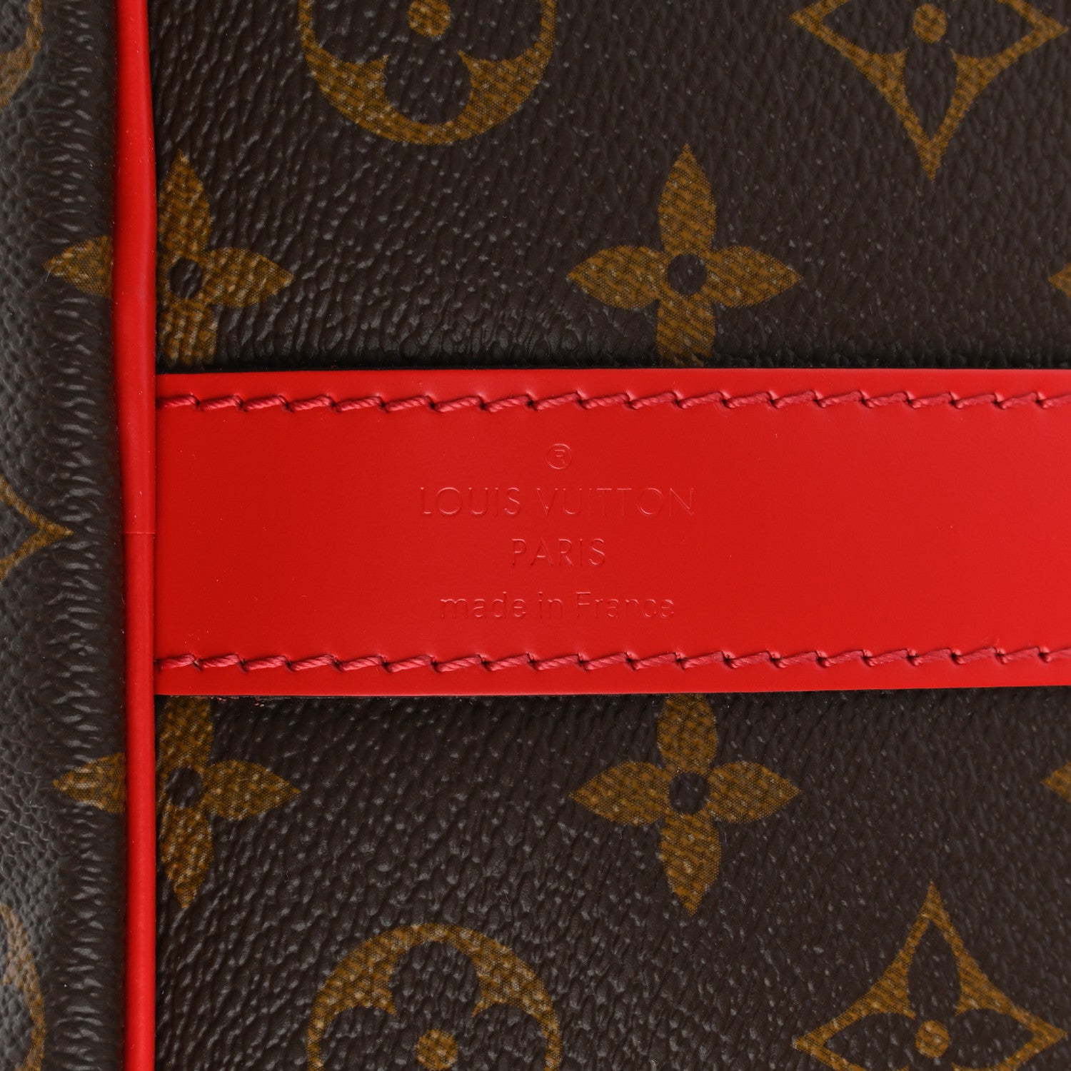 Louis Vuitton Calfskin Monogram Keepall Bandouliere 50 Coquelicot 6 of 11