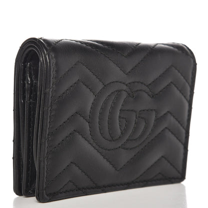 Gucci Calfskin Matelasse GG Marmont Card Case Wallet Black 3 of 7