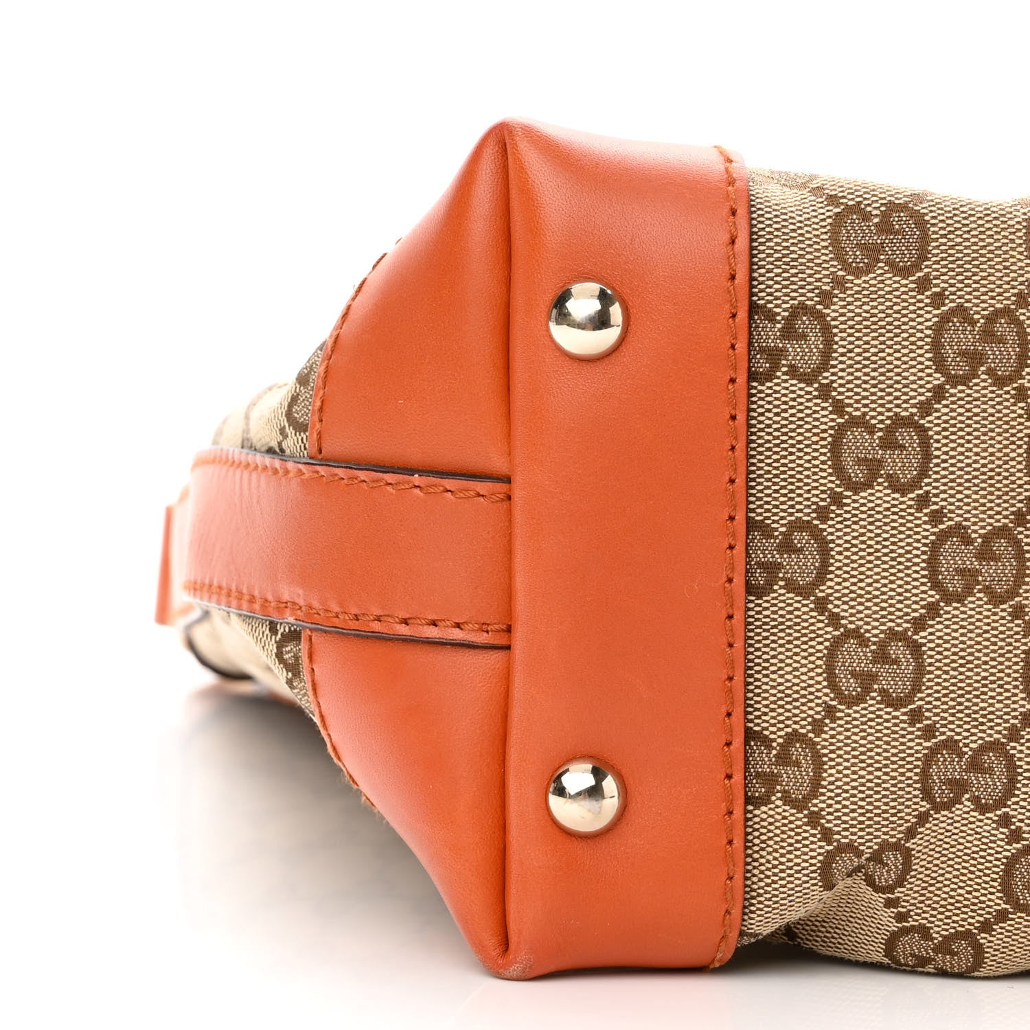 Gucci Monogram Vintage Web Medium Hobo Orange 9 of 10
