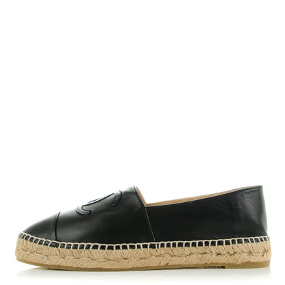 Chanel Lambskin CC Espadrilles 40 Black 1 of 9