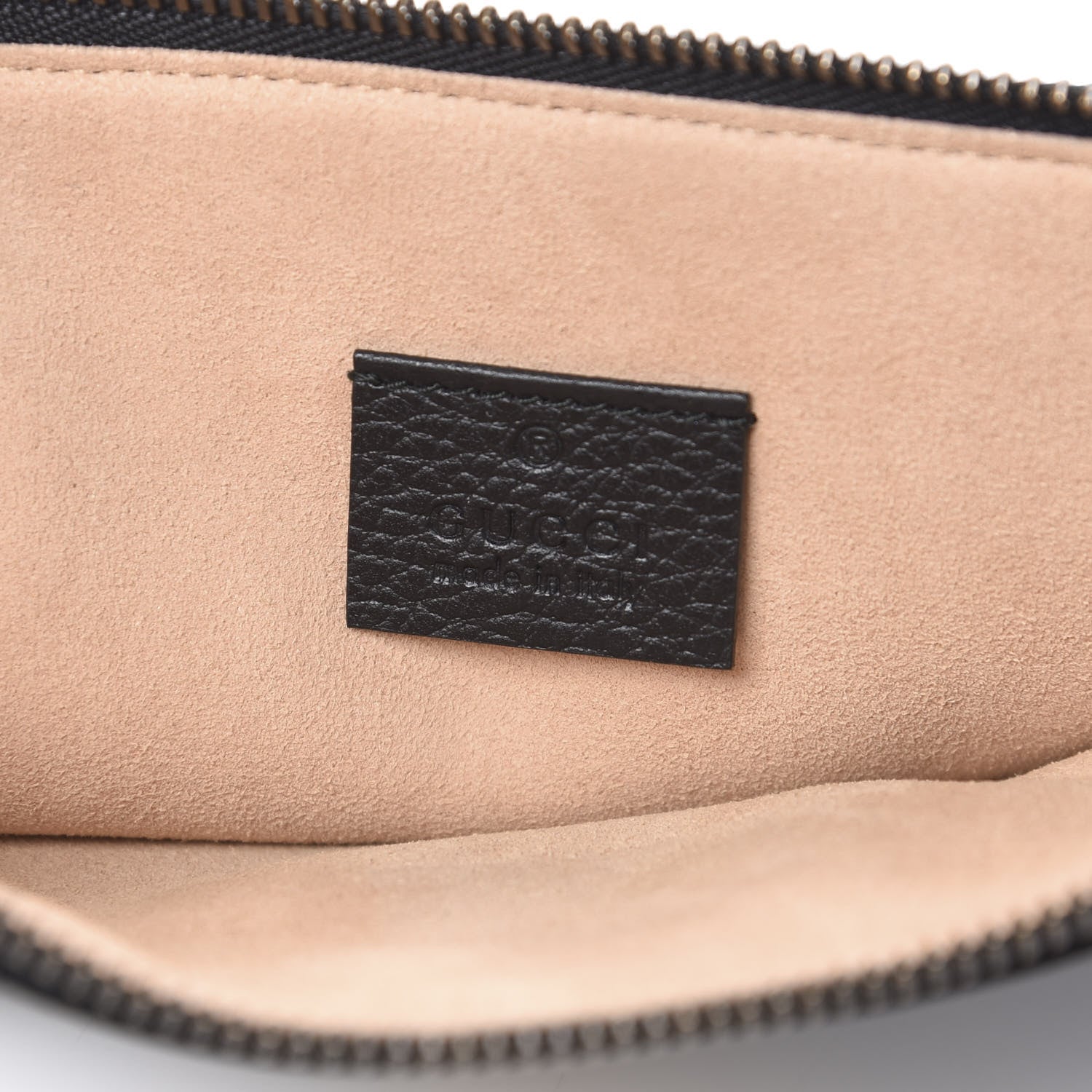 Gucci Pebbled Calfskin Butterfly Zip Pouch Black 5 of 9
