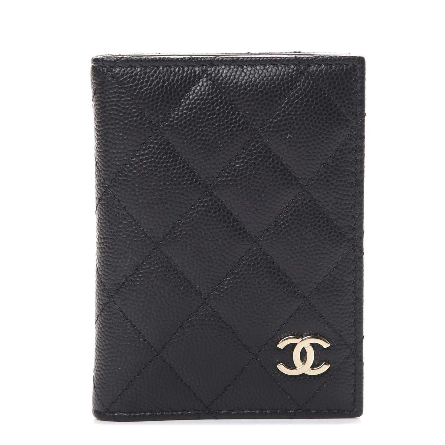 Caviar Quilted Card Holder Wallet Black