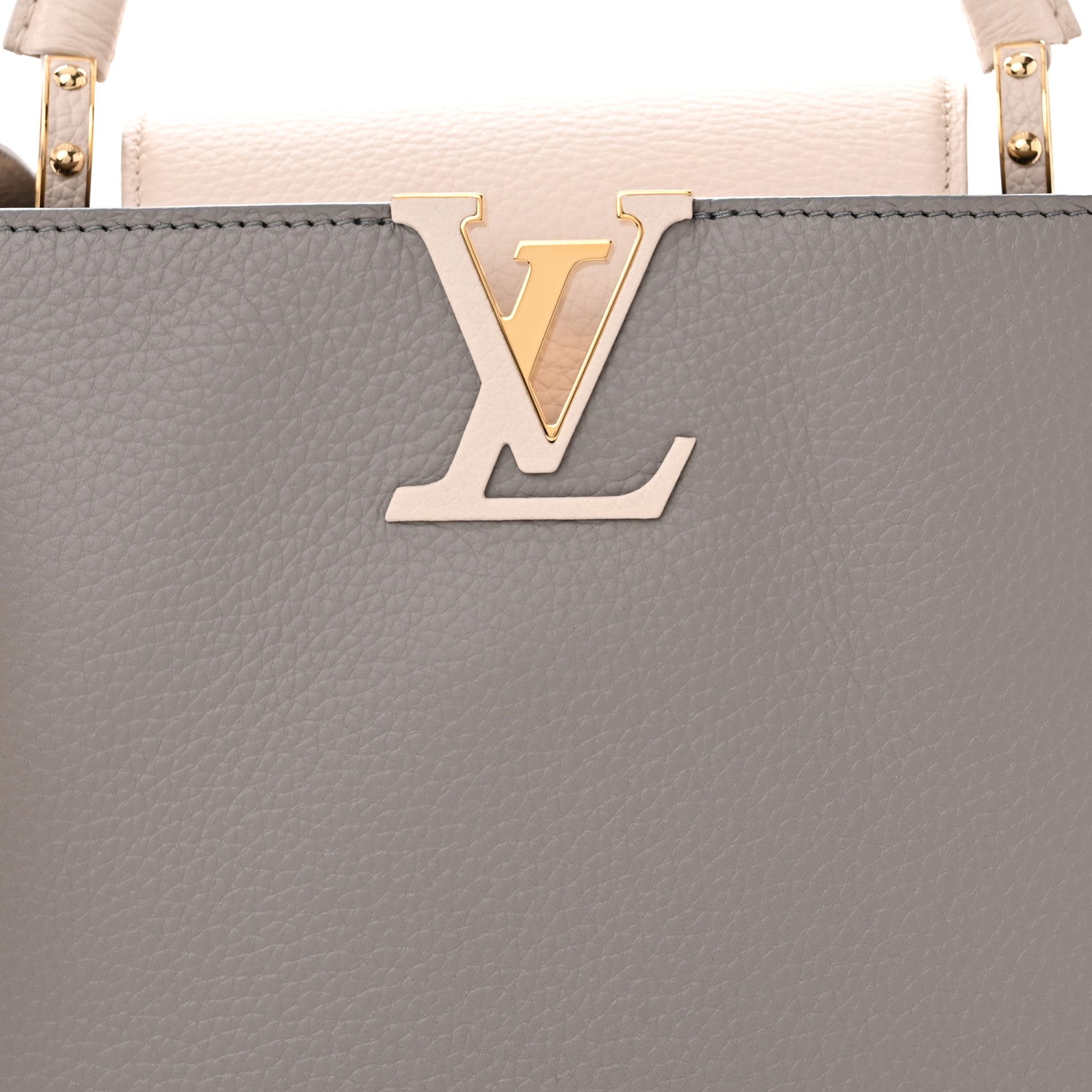 Louis Vuitton Taurillon Capucines MM Steeple Gray 7 of 9