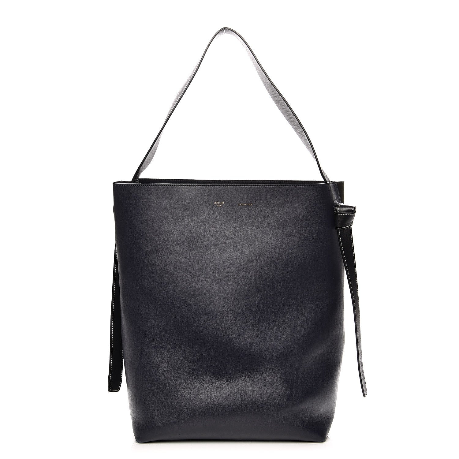 Celine Shiny Smooth Calfskin Small Twisted Cabas Navy Dark Green 1 of 11