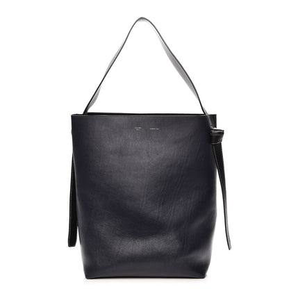 Celine Shiny Smooth Calfskin Small Twisted Cabas Navy Dark Green 1 of 11