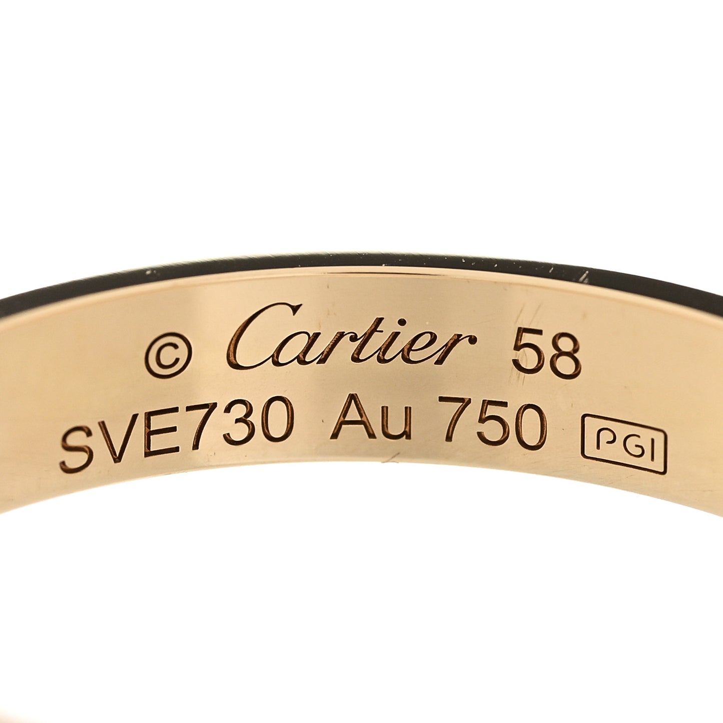 18K Yellow Gold 3.5mm LOVE Wedding Band Ring 58 8.5