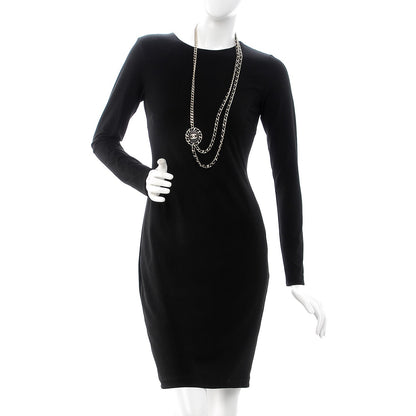 Chanel Lambskin CC Long Chain Necklace Black Gold 2 of 7