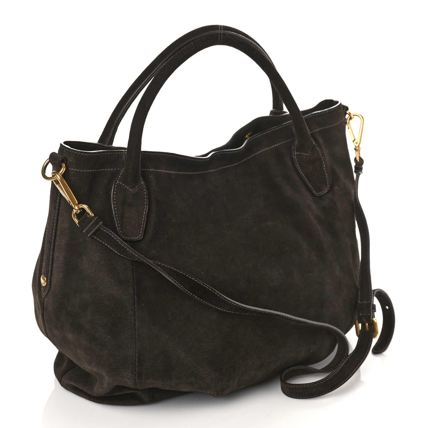 Prada Suede Scamosciato Tote Grafite 3 of 8