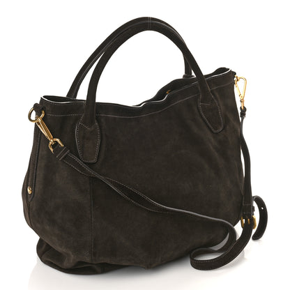 Prada Suede Scamosciato Tote Grafite 3 of 8