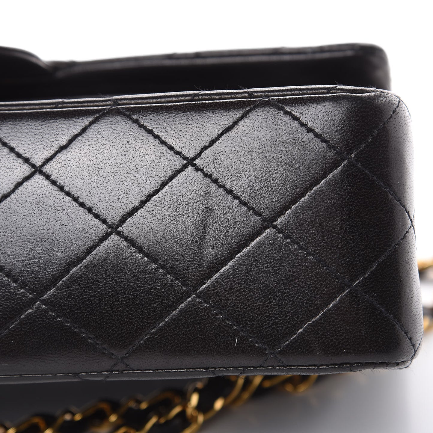 Lambskin Quilted Medium Double Flap Black