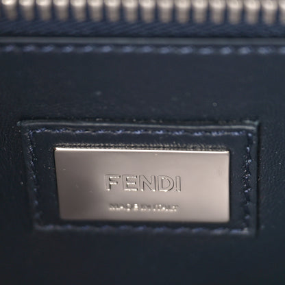 Fendi Chamois Karung Shiny Nappa Medium 3 Pocket Peekaboo Iconic Satchel Cobalto Petrolio 7 of 9