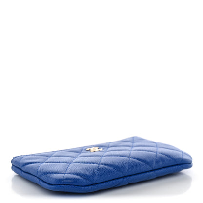 Chanel Caviar Quilted Small Cosmetic Case Blue 4 of 7