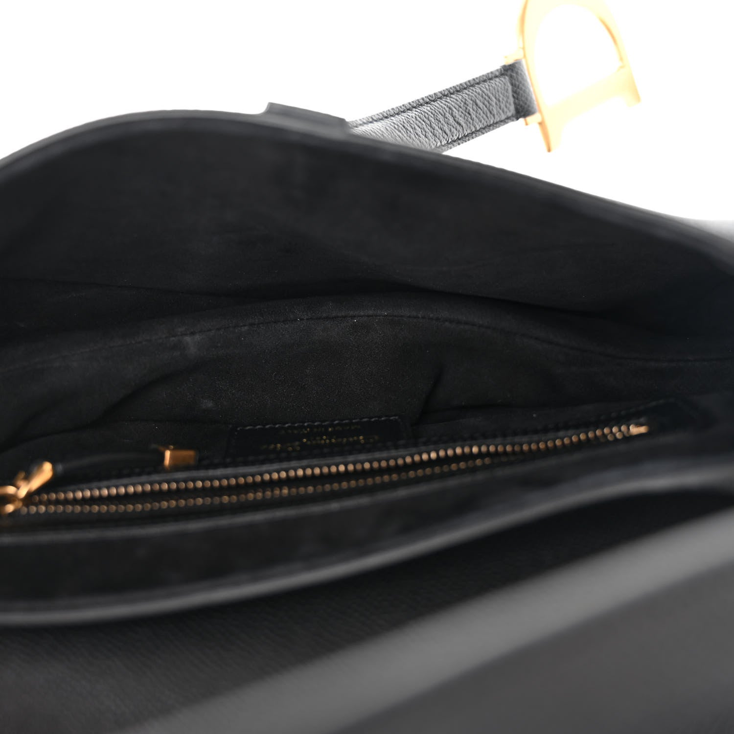 Christian Dior Grained Calfskin Saddle Bag With Strap Black 5 of 12