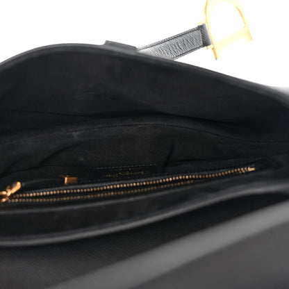Christian Dior Grained Calfskin Saddle Bag With Strap Black 5 of 12