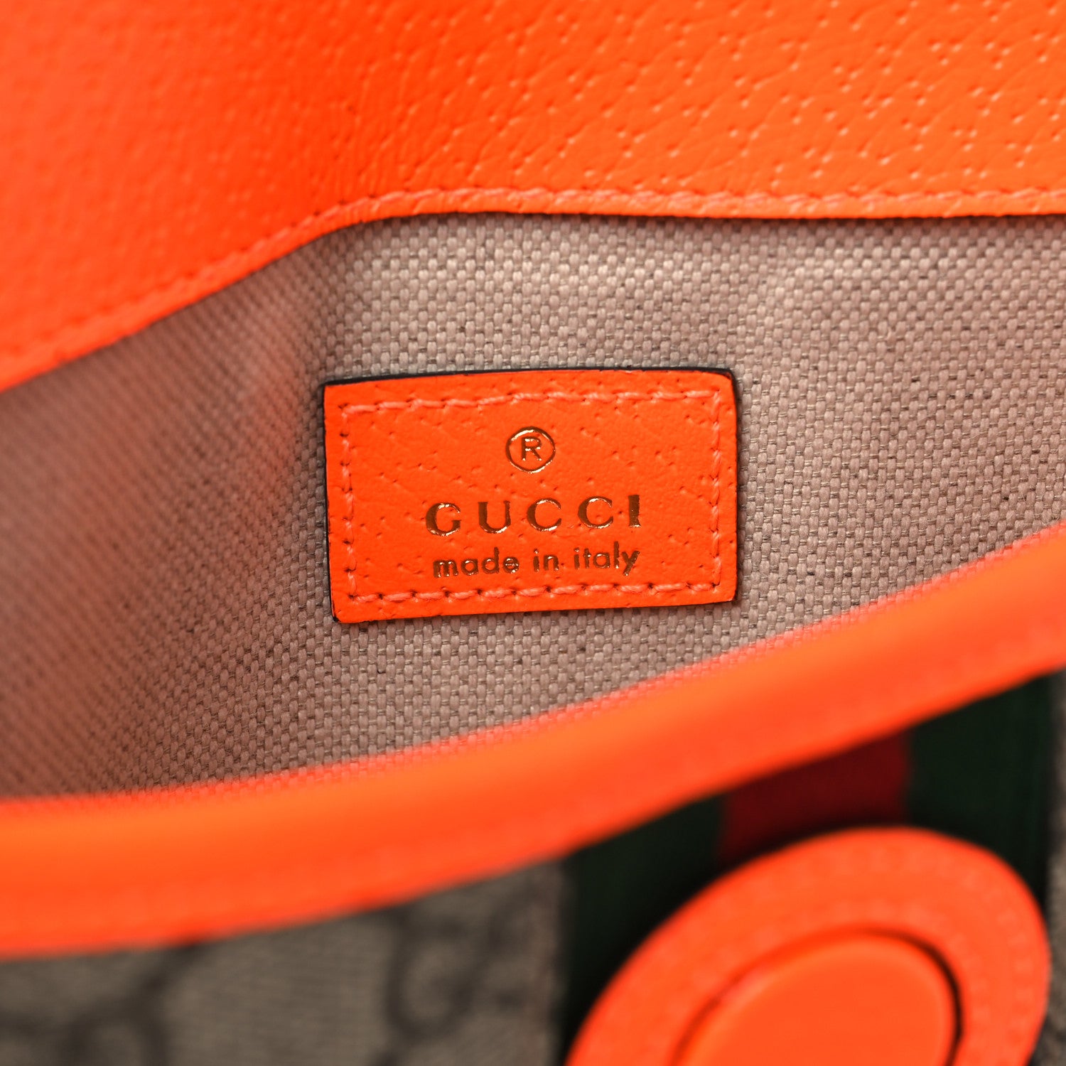 Gucci GG Supreme Monogram Web Small Ophidia Belt Bag Beige Ebony Orange Fluo 6 of 10