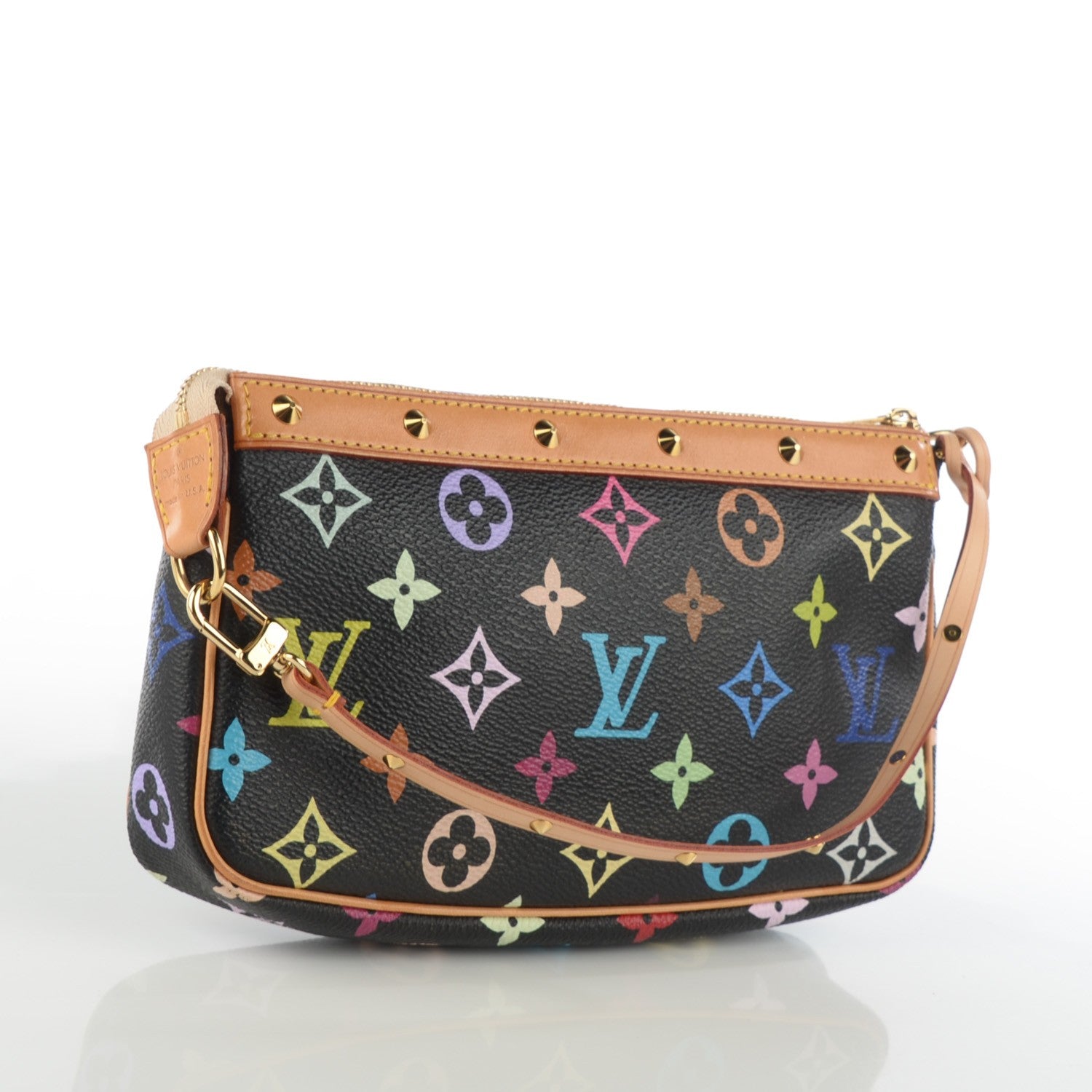 Louis Vuitton Monogram Multicolor Pochette Accessories Black 3 of 7