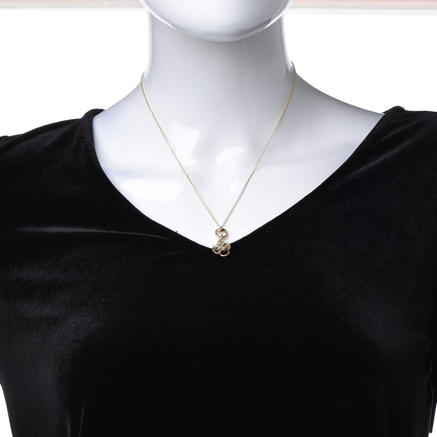 18K Yellow Gold Multi Horsebit Pendant Necklace