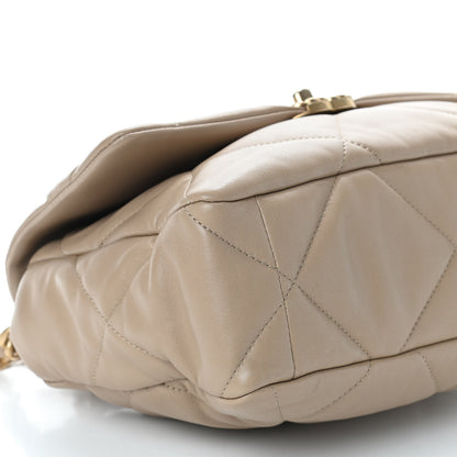 Chanel Quilted Large Chanel 19 Flap Dark Beige 11 of 17