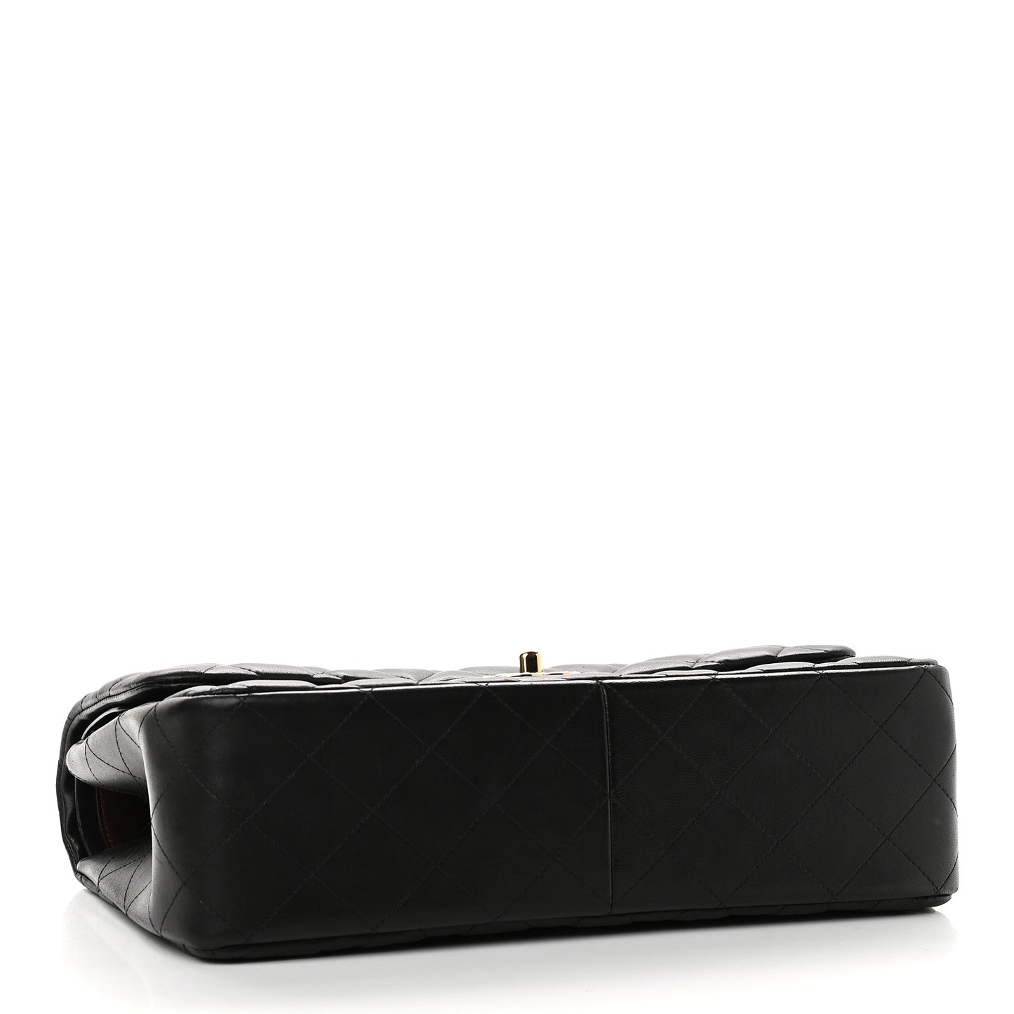 Lambskin Quilted Jumbo Double Flap Black