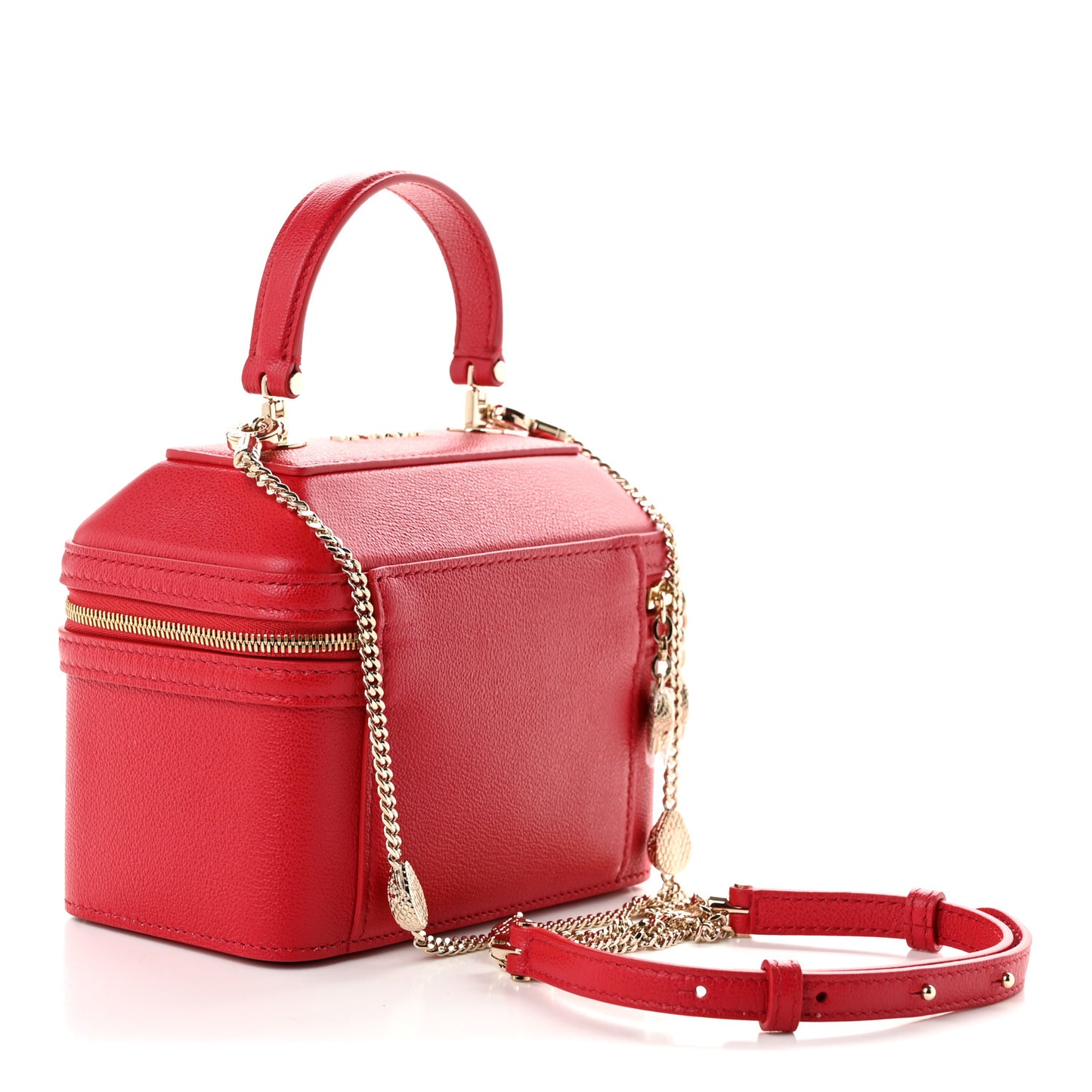 Calfskin Serpenti Top Handle Vanity Red